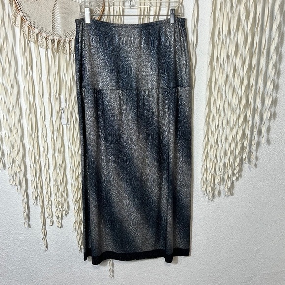 Loes Hines NWT Metallic Midi Length Skirt - Picture 1 of 8